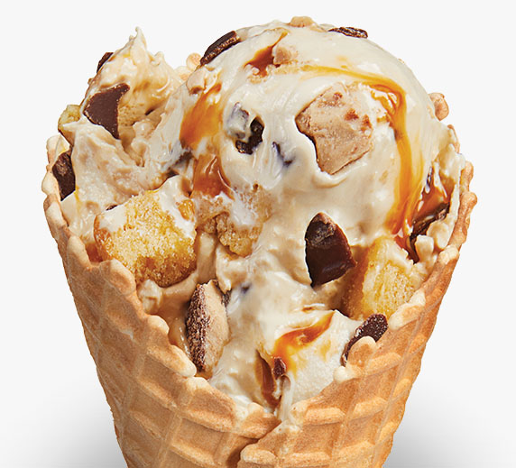 Espresso Toffee Bar Flavor of the Day in a Waffle Cone